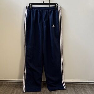 Adidas Navy Joggers with White Stripes